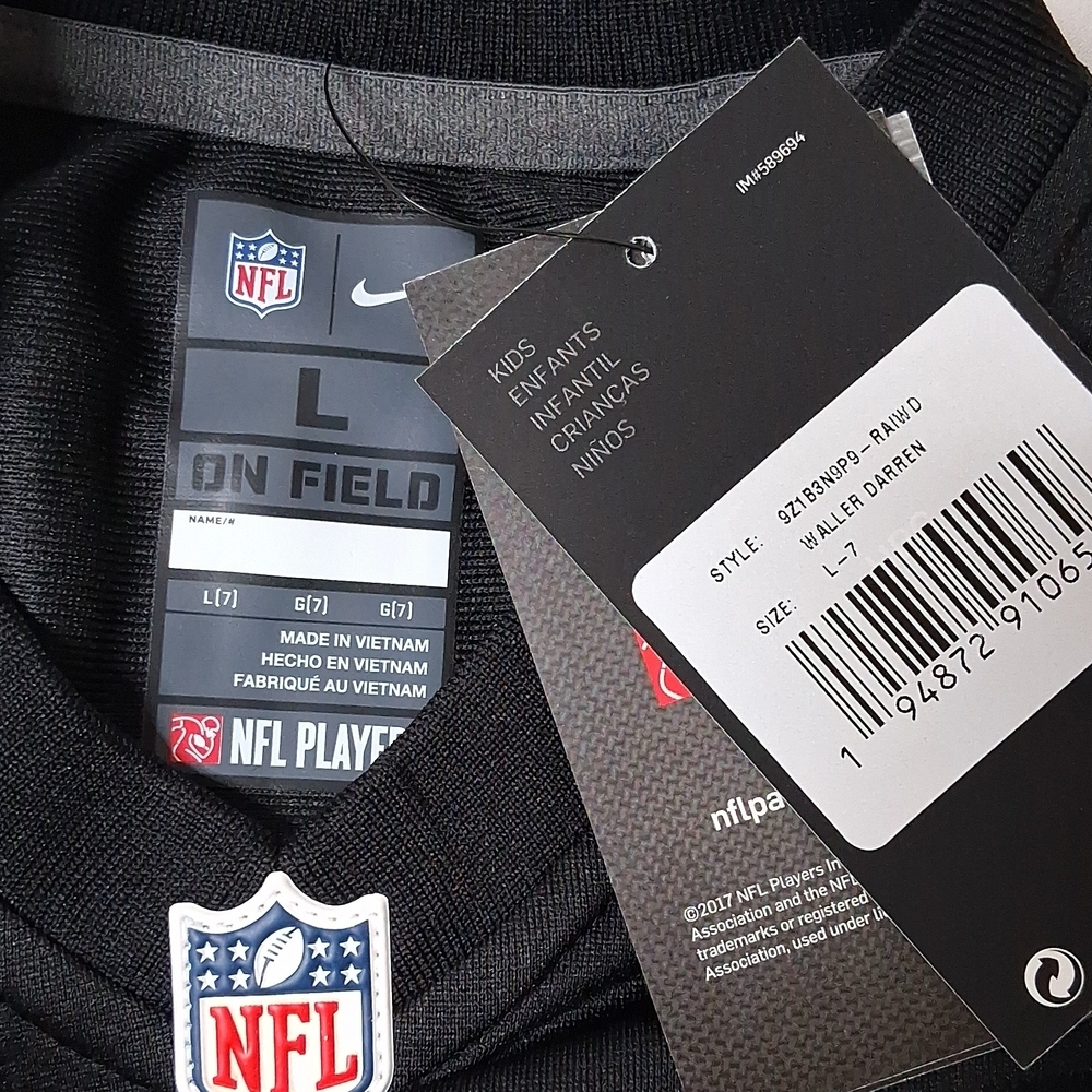 Nike Youth Oakland Raiders Football Jersey with Waller #83 - Picture 3 of 4